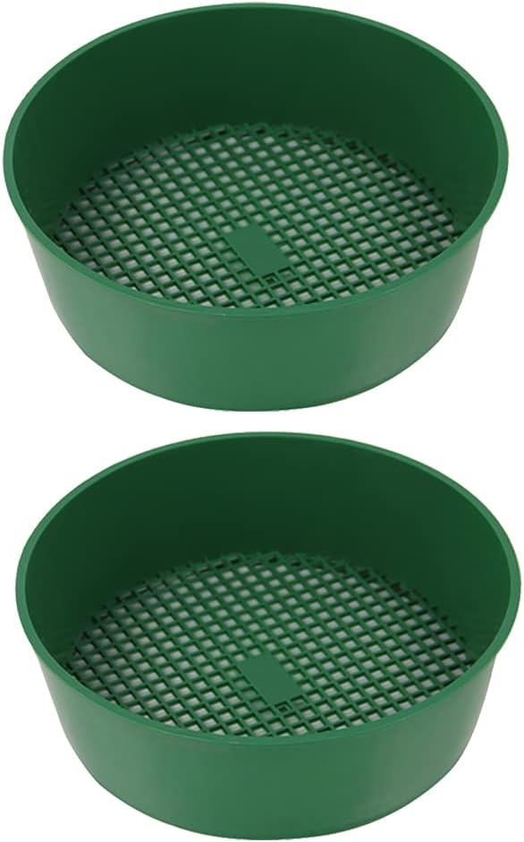 2 Pcs Large Plastic Garden Sieve Dirt Screen Sifting Pans Beach Sand…