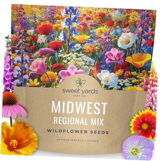 – Large 1 Ounce Packet – 15,000 Flower 1 Ounce (Pack of 1) Midwest Regional Mix