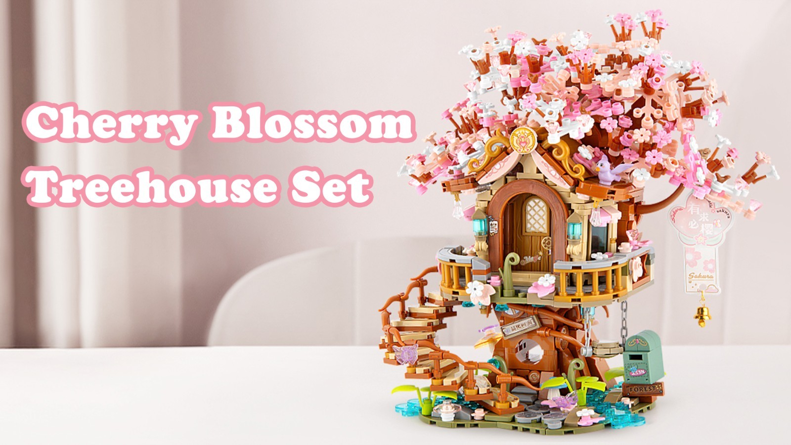 Cherry Blossom Bonsai Tree Building Set, 1149 PCS Mini Bricks Model Kit for Teen