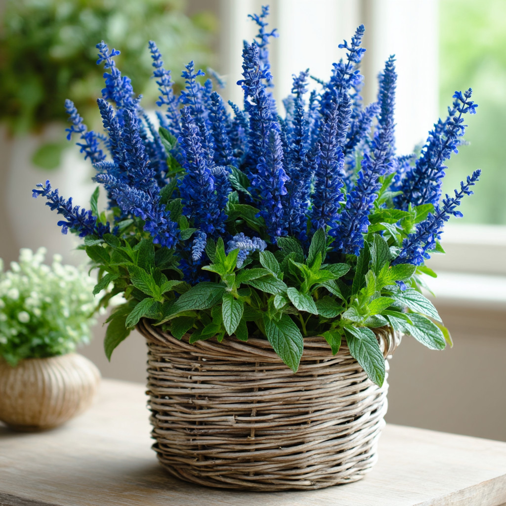 Victoria Blue Salvia 50 Seeds | Deep Blue Garden Flower Spikes