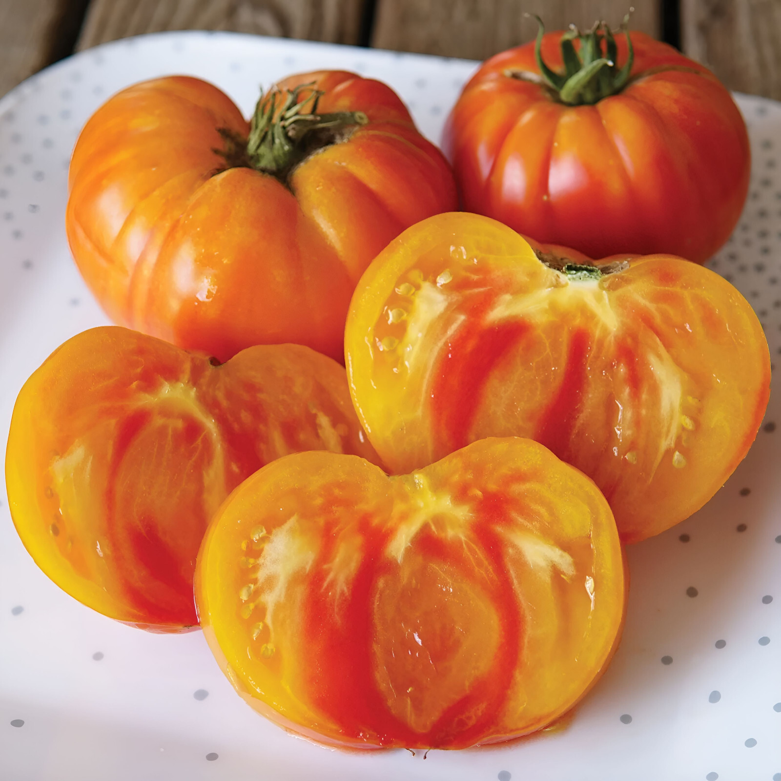 100 Heirloom Pineapple Tomato Seeds Huge 1-2lb Bi-Colored Sweet Indeterminate