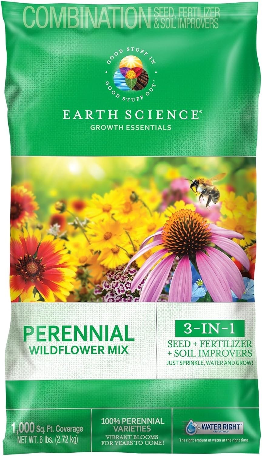3-in-1 Perennial Wildflower Mix – Covers 1,000 Sq Ft with Natural Ingredients