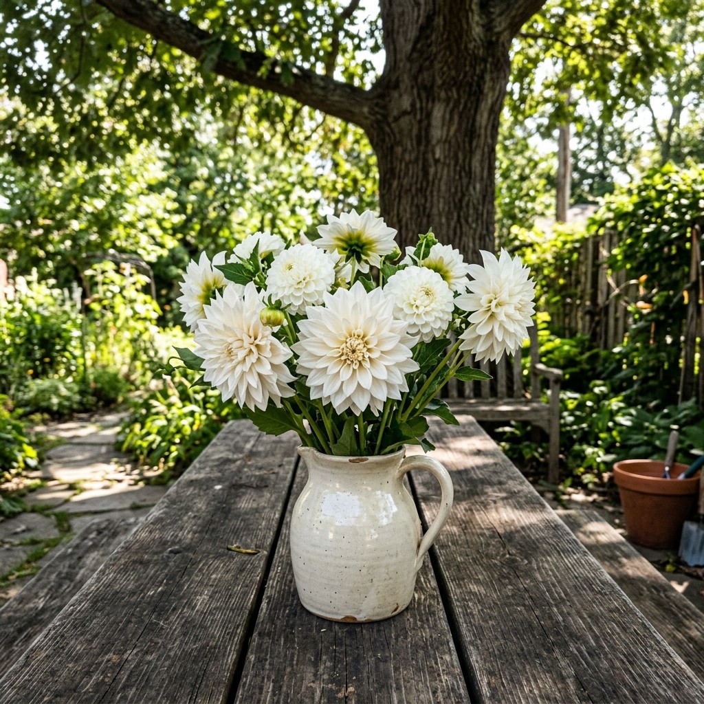 Beautiful 50 Dahlia Flower Seeds, White – Beautiful Perennial Flowers, Nature