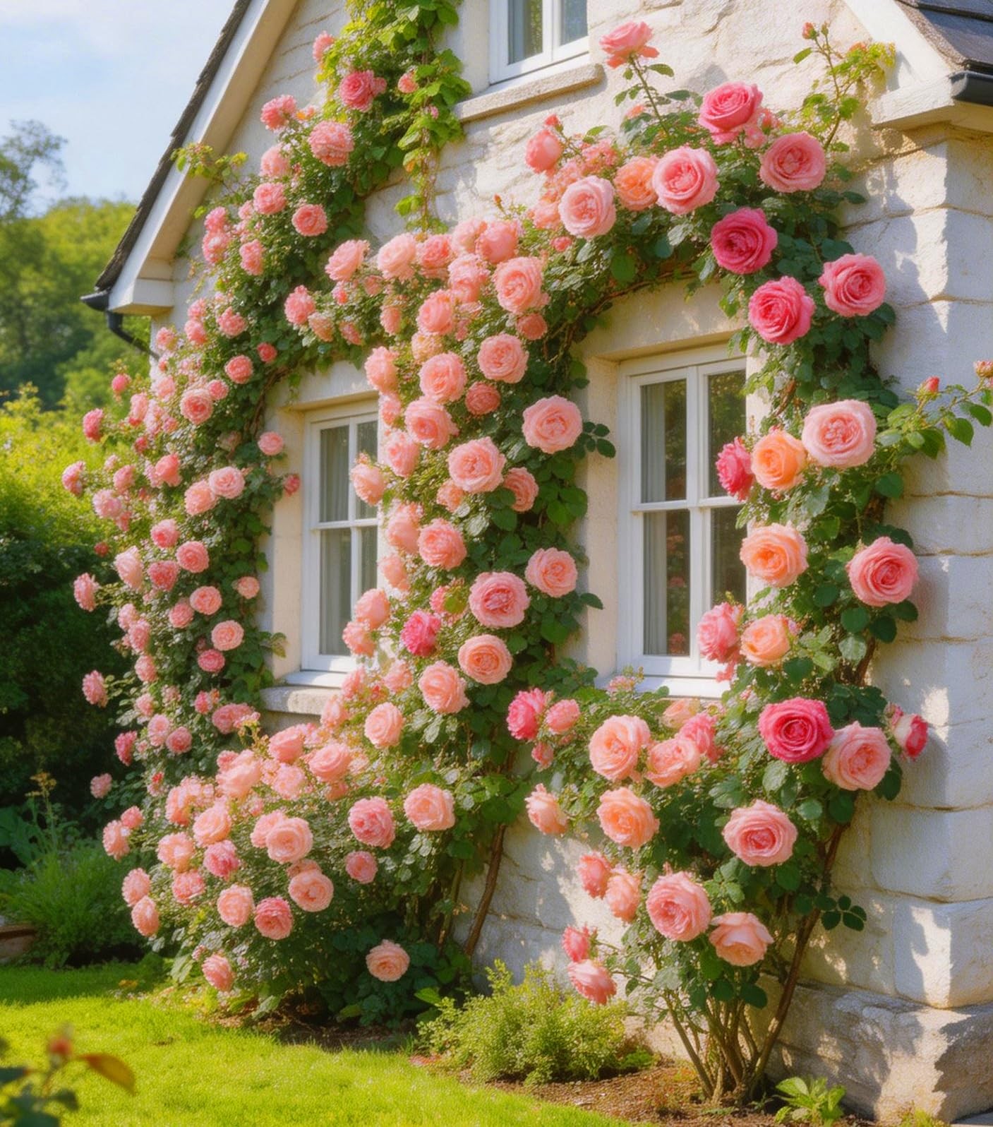 300+Climbing Rose Bush Seeds for Planting Outdoors-Perennial Flowering red