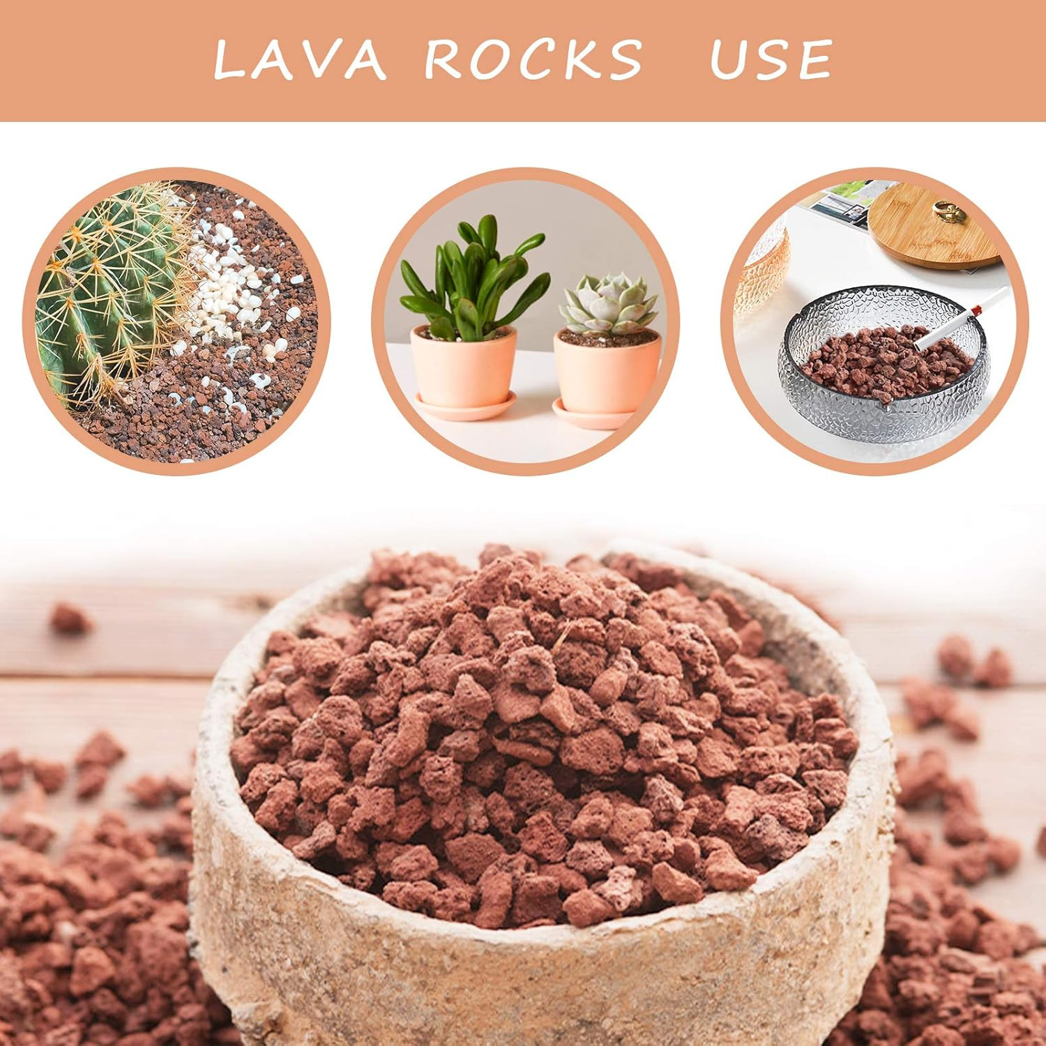 Red Lava Rocks for Plants -100% Pure Volcanic Rock No Dyes or Chemicals-Best Lav