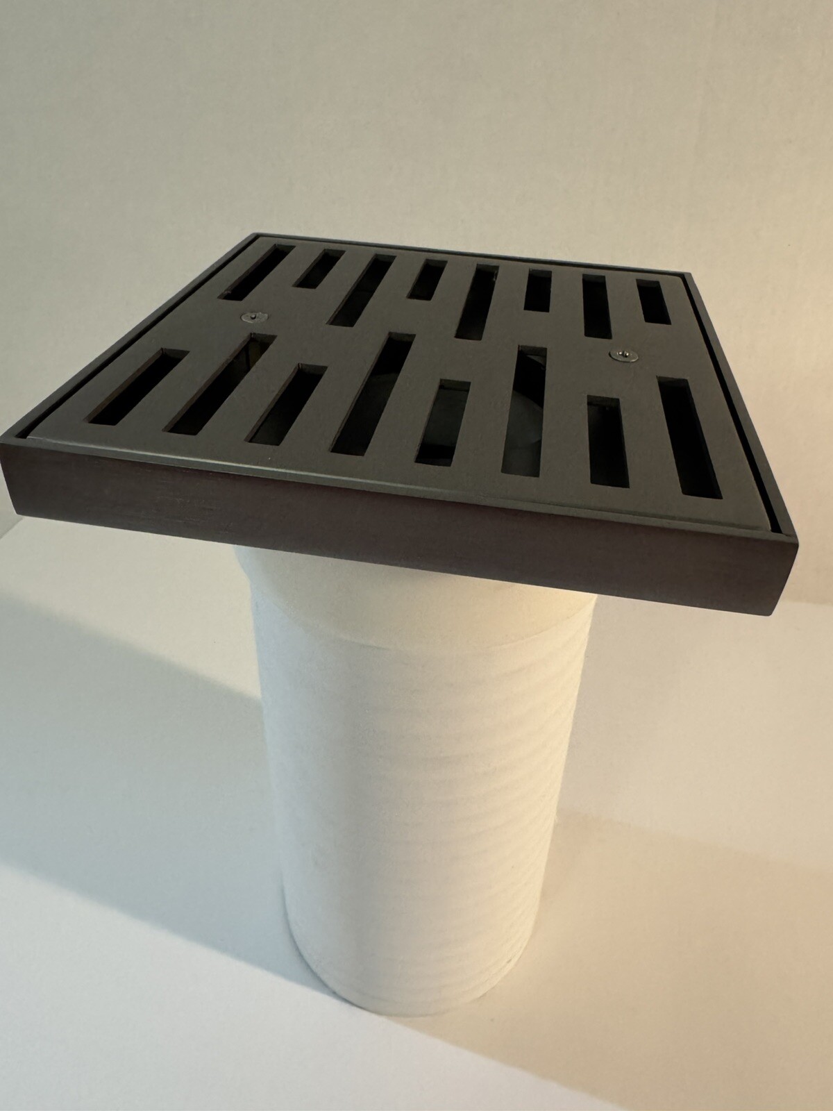 Gray Square 6 Inch Stainless Steel Modern Landscape Drain