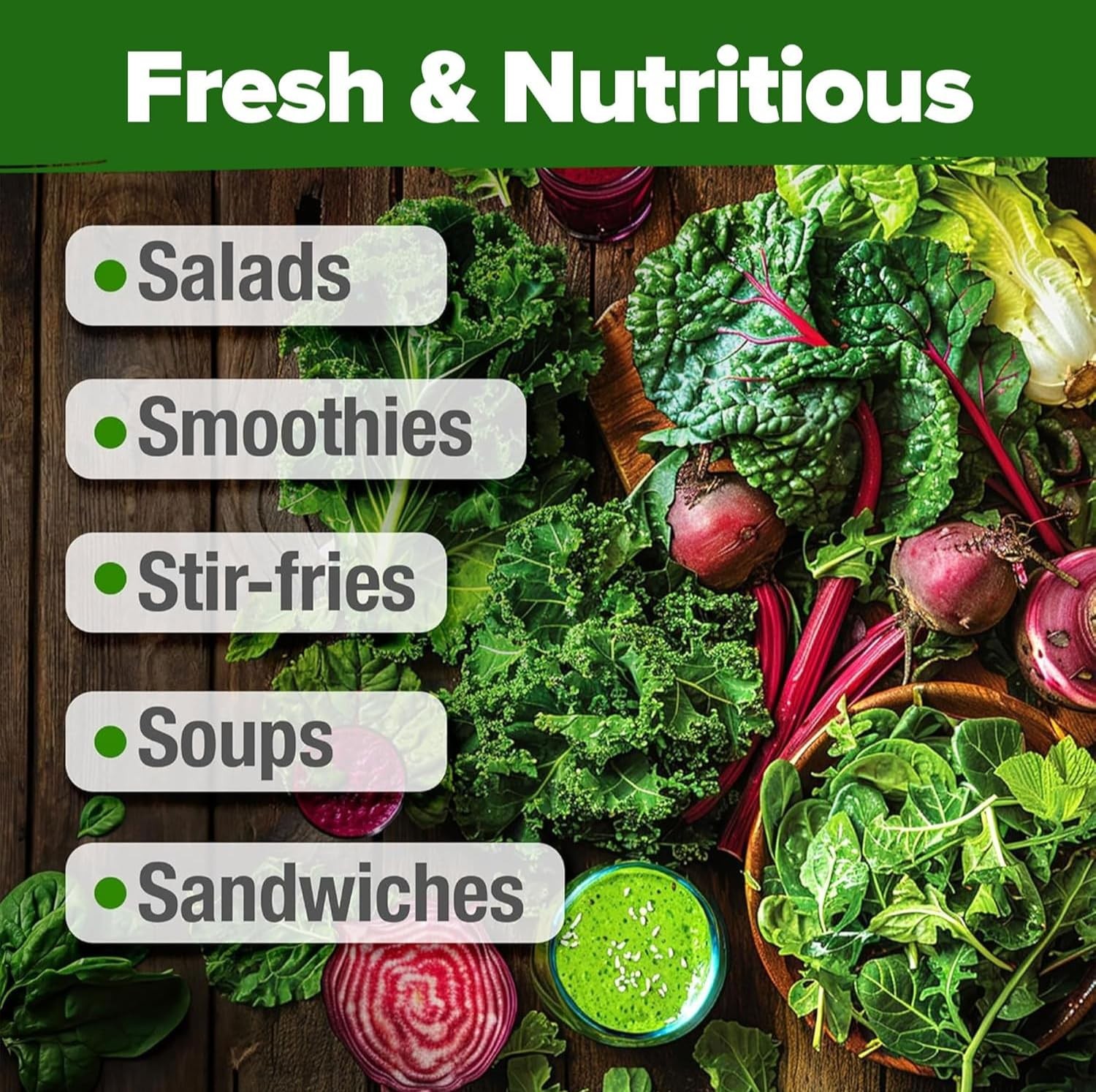 HOME GROWN Lettuce Seeds 8 Variety Mix 9000+ Bulk Pack Heirloom 8-Pack, Green
